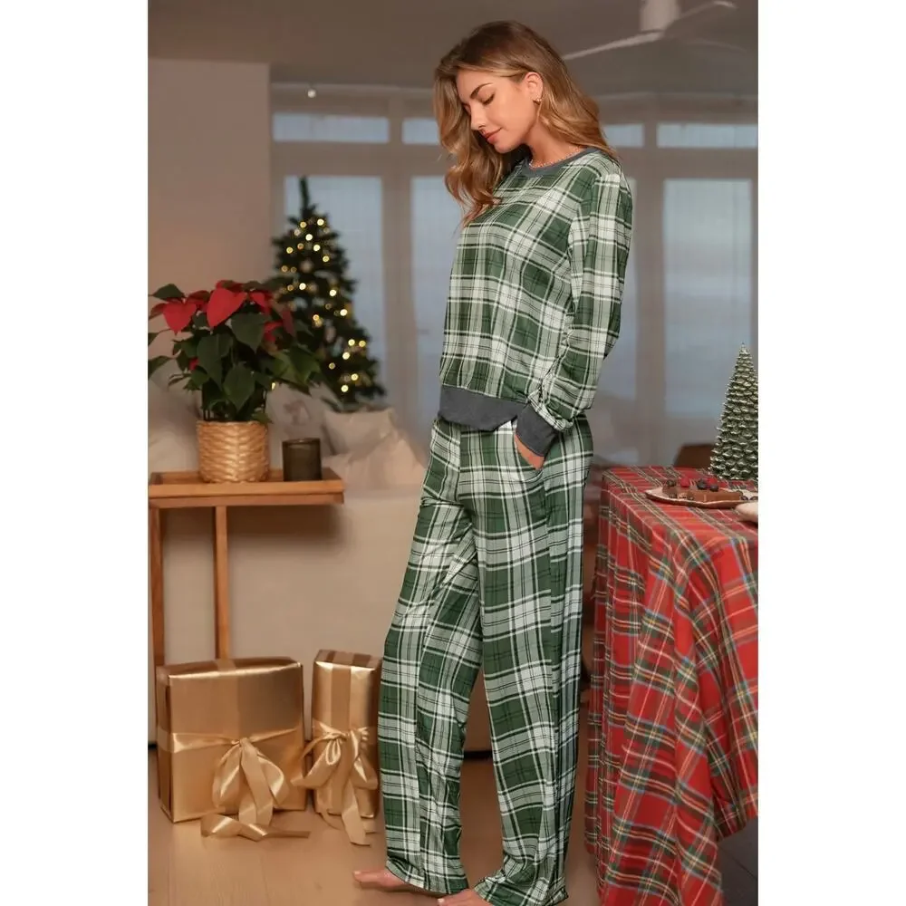 Cupshe Green Plaid Pajama Set Size XL NEW